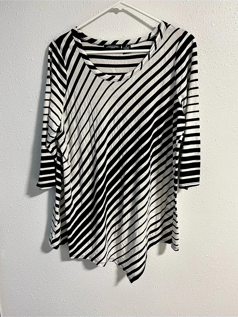 Notations Striped Tunic Black & White Size 1X